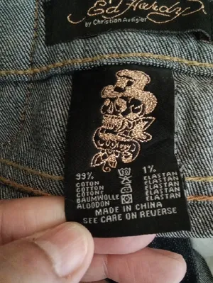 Ed Hardy By Christian Audigier Denium Mini Mcbling Y2k Inspired Festival Size 25 thumbnail 7
