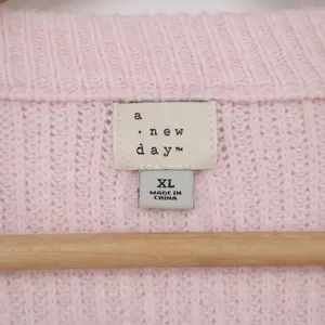 A New Day Sweater Womens XL Pullover Pink Striped Bow Embroidered Excellent thumbnail 3