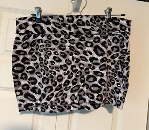 BONGO Leopard Print Mini Skirt - Black & White thumbnail 1