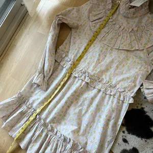 GANNI Ruffled floral-print‎ cotton mini dress Pastel Blue Pink Size 34 thumbnail 13