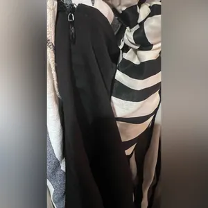 ZARA Zebra Print Satin Wrap Mini Dress w/‎ Tie Ruched Cuffs Black & Ecru Medium thumbnail 16
