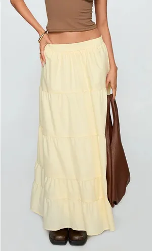 Princess Polly Garden Party Maxi Skirt Lemon thumbnail 1