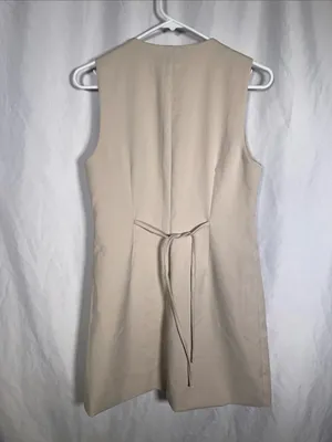 Abercrombie & Fitch Womens Mara Button Front Vest Mini Dress Cream Small thumbnail 5