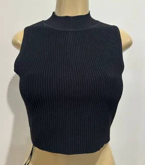 Altar’d State Ribbed Mock Neck Top Sz XS Black Sleeveless Shirt thumbnail 1