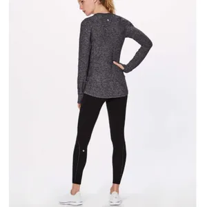 Lululemon Swiftly Tech Long Sleeve Women Size 6 Black White Static Athletic Top thumbnail 2