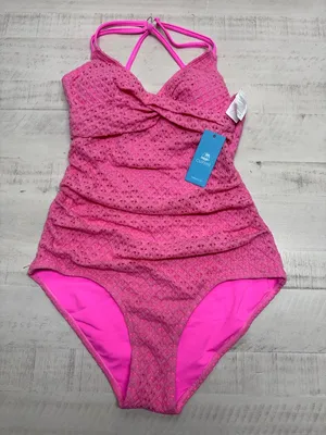 Cupshe Pink Plunge Ruched One Piece Swimsuit thumbnail 1