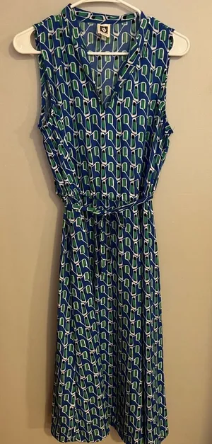 Anne Klein Blue and Green‎ Patterned Maxi Dress thumbnail 1