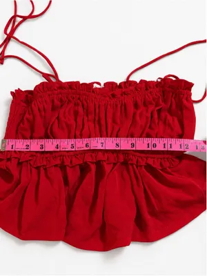Altar’d‎ State Red Smocked Ruffle Peplum Tie Strap Tank Top Women’s Size S thumbnail 8