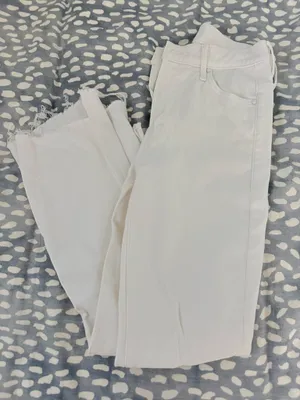 MOTHER Insider Denim Crop Step Fray Jeans White thumbnail 2