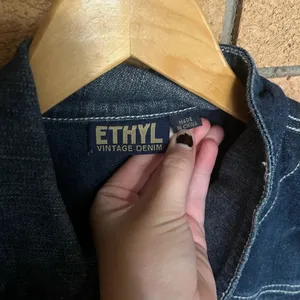 Ethyl Vintage Jean Denim Jacket Women’s Size 1X Gemstone Bedazzled Cross Y2K thumbnail 3