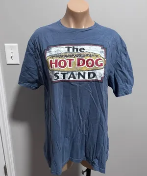 NASCAR The Hot Dog Stand Graphic T-shirt Blue Fourth Of July Racing Large thumbnail 1