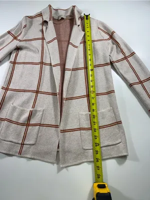 Loft 100% Cotton Cream and Rust Cardigan thumbnail 3