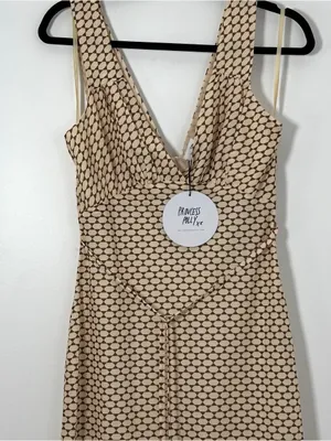 Princess Polly Maysa Geo Maxi Dress Beige Brown Size US 8 NWT thumbnail 3