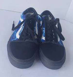 Van’s Black Blue Lightning Barely Worn Mens 5.5 Womens 7 thumbnail 1
