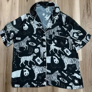 Anthropologie Karen Mabon Animal Pajama Short Sleeve Pajama Top Women’s Small thumbnail 2