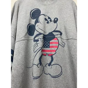Disney Mickey Mouse Spirit Jersey Sz‎ L Adults Long Sleeve Shirt American Flag thumbnail 3