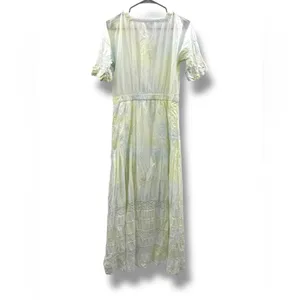 LoveShackFancy Edie Dress Women’s Size Medium Green Blue Tie Dye Midi‎ thumbnail 5