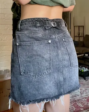 Denim Black Mini Skirt thumbnail 1