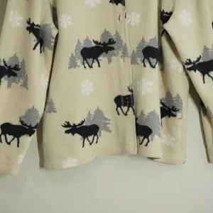 Vintage Cabin Creek Moose Fleece Jacket Women's Size Large Cabincore Rustic thumbnail 3