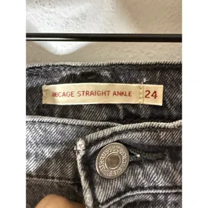 Levi's ribcage straight ankle grey jeans size 24 thumbnail 4