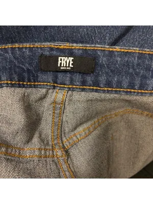 FRYE High Waisted Barrel Leg Jeans Size 10 Dark Wash thumbnail 6