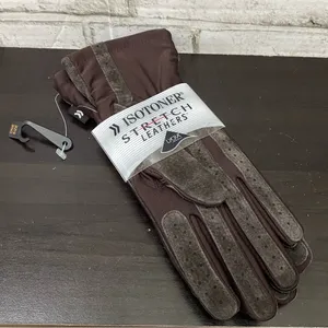 ISOTONER Stretch Leathers Brown Genuine Leather Gloves One Size thumbnail 5