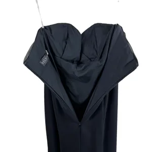 Vintage Bel Soie Black Strapless Beaded Empire Waist Floor Length Gown Size 8‎ thumbnail 3