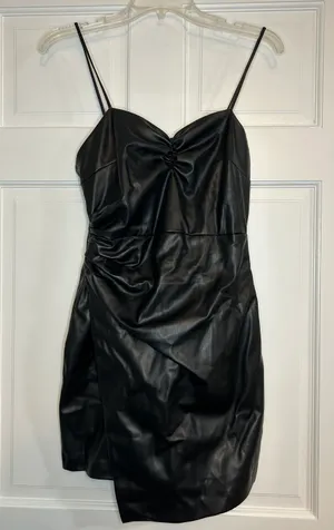 Zara Faux Leather Mini Dress thumbnail 1