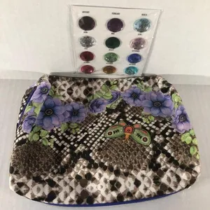 Estee Lauder Butterfly Snakeskin Velvet Cosmetic Makeup Travel Bag Clutch Gem thumbnail 1