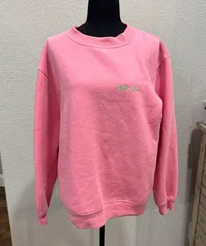 White Fox Boutique Vibrant Pink Crewneck Sweater with Relaxed Fit thumbnail 1