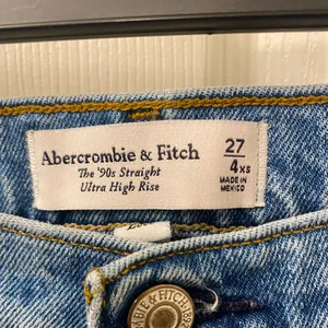 Abercrombie & Fitch Light Blue High Rise Straight Leg Jeans thumbnail 3