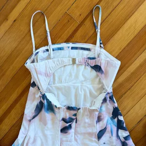 Abercrombie & Fitch NWT Godet Clasp-Back Midi Dress in Light Purple Pattern Size thumbnail 5