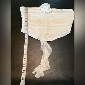 Princess Polly White Strapless Top with Floral Detail NWOT thumbnail 10