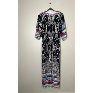 Flying Tomato Maxi Dress Large Kimono Sleeves‎ Boho Empire Waist Colorful Hippie thumbnail 6
