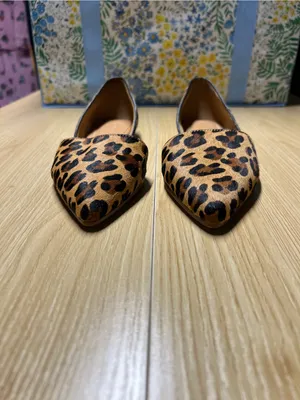 J.Crew Zoe Leopard Calf Hair d’Orsay Flats Size 6 thumbnail 4