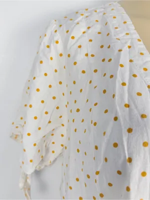 Maeve Anthropologie Louise Wrap Top Sz 14 Polka Dots Linen Blend Shirt thumbnail 6
