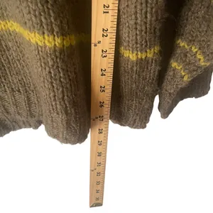 Aerie Womens Size Large Wool Mohair Blend Chunky Soft Knit Brown Striped Sweater thumbnail 9