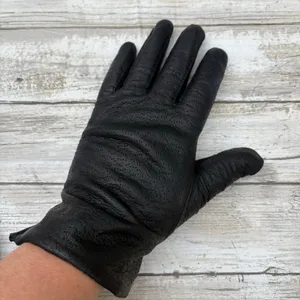 VTG Fownes Leather Gloves Sz 6.5 Black Acrylic Lined Winter Driving Preppy‎ thumbnail 4