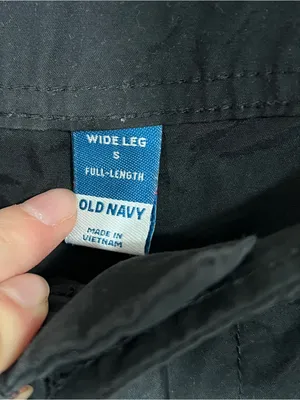 Old Navy Wide Leg Mid Rise Cargo Pants Size S Baggy Black Pants thumbnail 3