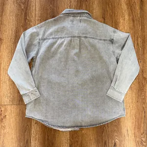 Stoosh‎ Vintage Denim Gray Wash Snap Front Shirt Womens M Oversized Grunge thumbnail 8