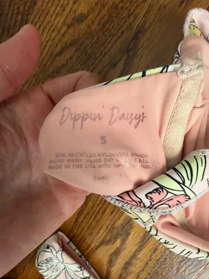 Dippin' Daisy's Pink Pastel Floral Tie-Shoulder Bikini Size Small thumbnail 4