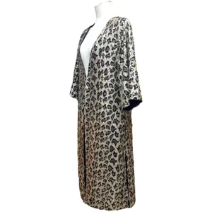 L&B Open Front Mid Length Kimono Leopard Sequin Small thumbnail 2