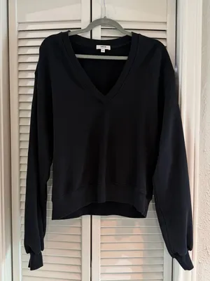 Agolde Black V Neck Sweatshirt thumbnail 1