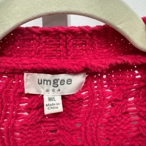 Umgee Magenta Pink Cable Knit Open Front Cardigan Sweater‎ M/L Chunky Oversized thumbnail 7