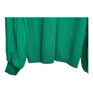 adrianna‎ Papell Green Pleated Sleeve V Neck Knit Top Blouse - L thumbnail 3