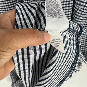 Old Navy Poplin Maxi Dress Womens 2XL Navy White Check‎ Stretch Square Neck thumbnail 8