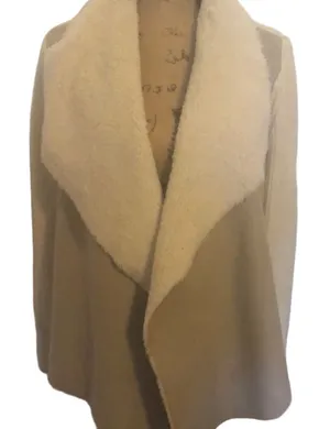 One World Faux Fur & Suede Sweater Jacket, Size M (oversized) thumbnail 1