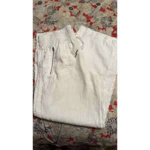 Athleta Cabo Linen Wide Leg Pants Womens 16 White Beach Pockets Drawstring thumbnail 4