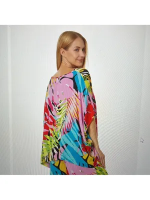 Natori Bora Bora Caftan PJs 2 PC Set Size Small Crinkle Fabric thumbnail 4