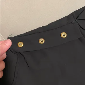 Zenana Outfitters Black Shirt with Gold Buttons thumbnail 3